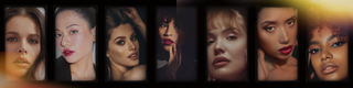 Collage of diverse models wearing Mirabella’s Sealed with a Kiss lipstick shades Not Your Avg. Nude and Fiercely Fuchsia.