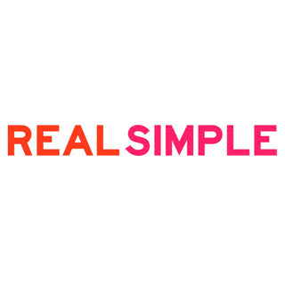 Real Simple stylized logo in signature orange and pink on top of a white background.