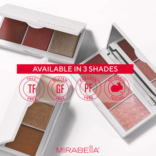 Mirabella Beauty Megastar Pro Face Trio - Contour Combo Cream, Blush and Powder Highlighter Palette