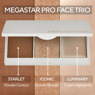 Megastar Pro Face Trio All-In-One Contour And Highlight by Mirabella Beauty