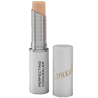 Close-up of Mirabella Concealer Stick with cap on white background.