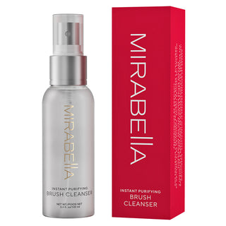 Mirabella Best Quick Dry Formula For Cleaning Professional Vegan Makeup Brushes for MUA with red box on white background for sanitation