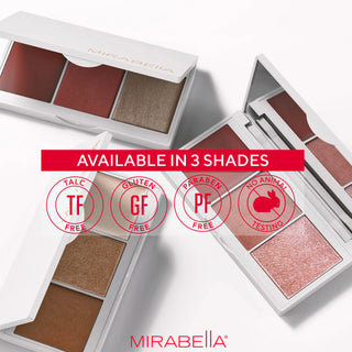 Mirabella Beauty Spellbound Pro Face Trio - Combo Cream, Blush and Powder Highlighter Palette