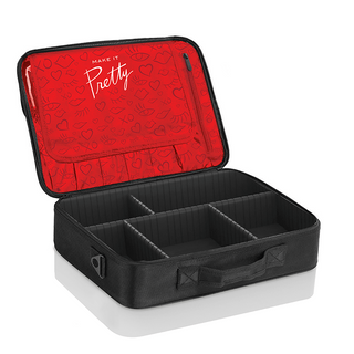 Mirabella Beauty Travel Makeup Organizer & Storage Case & Adjustable Dividers - Ideal for Professional Makeup Artist & Cosmetology Students