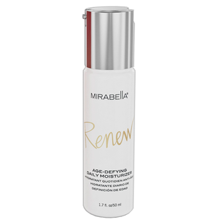 MMirabella Renew Age-Defying Daily Moisturizer in elegant packaging. Hydrates and firms skin, reducing signs of aging for a youthful, radiant look