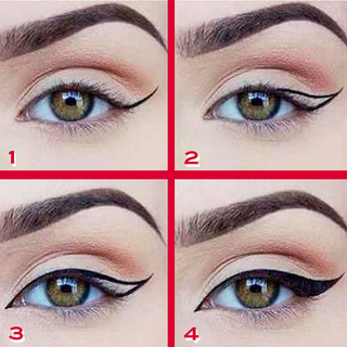 Four models different eye looks with Mirabella Magic Marker Eyeliner: Demonstrates versatile, bold lines & precision for all