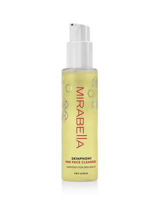 mirabella skinphony pro face cleanser bottle for gentle daily cleansing, hydration and skin barrier support