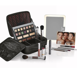 Portable Mirabella makeup case organizer with led Mirror for travel makeup artists and cosmetology students