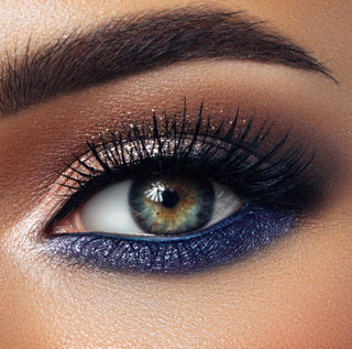 Mirabella Modeling Wearing Smokey Eye Essentials set for creating bold, long-lasting smokey eye looks