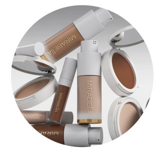 Mirabella Invincible Mineral Foundation – sleek, modern design showcasing a lightweight, buildable formula for flawless, natural coverage