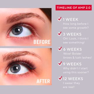 Before and After Eyelash and brow Hair Growth Serum regrowth