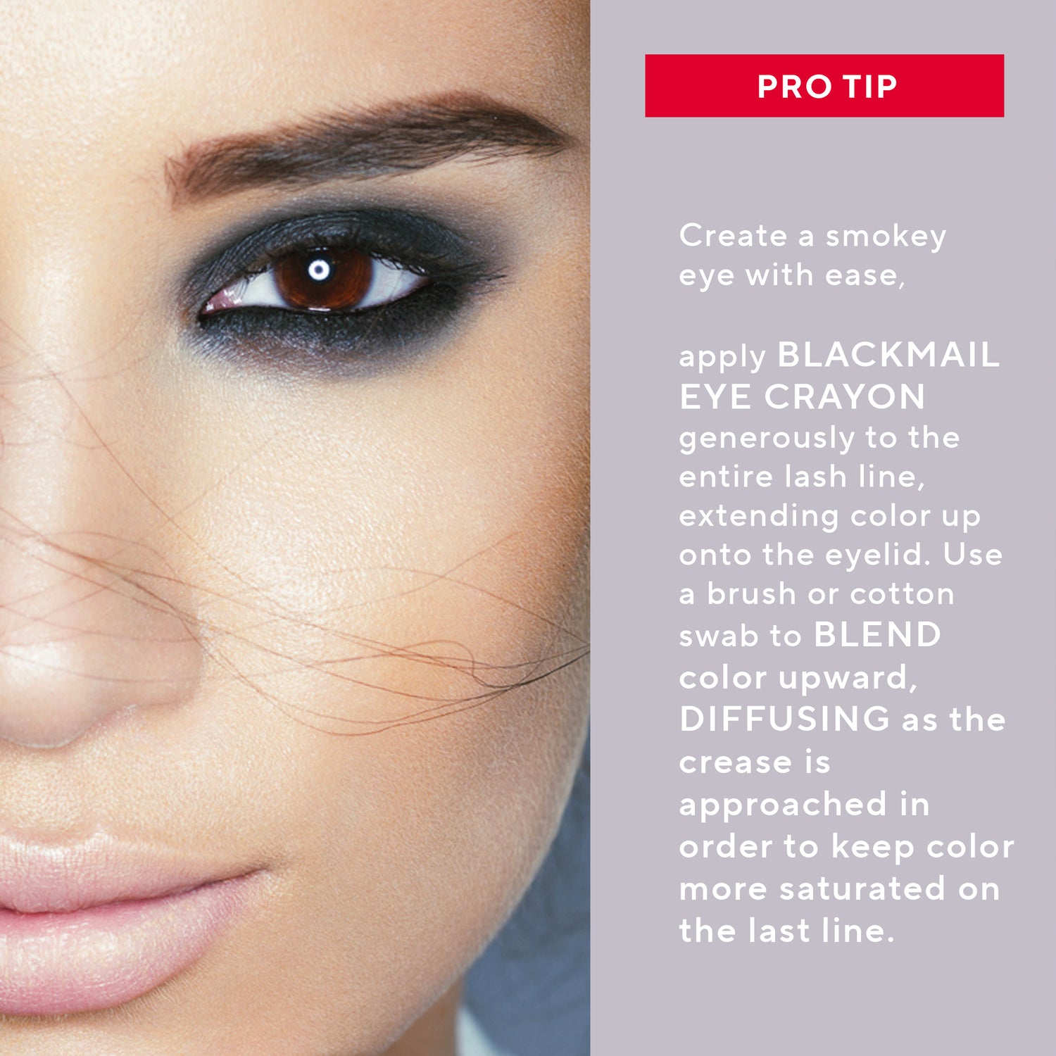 Mirabella Beauty Pro Tip for Applying Blackmail Eye Crayon to Line and Shade Eyes for Smoky Eye