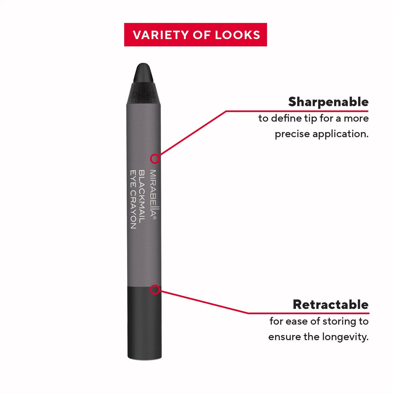 Blackmail Eye Crayon - Retractable and Sharpenable Jumbo Eye Liner