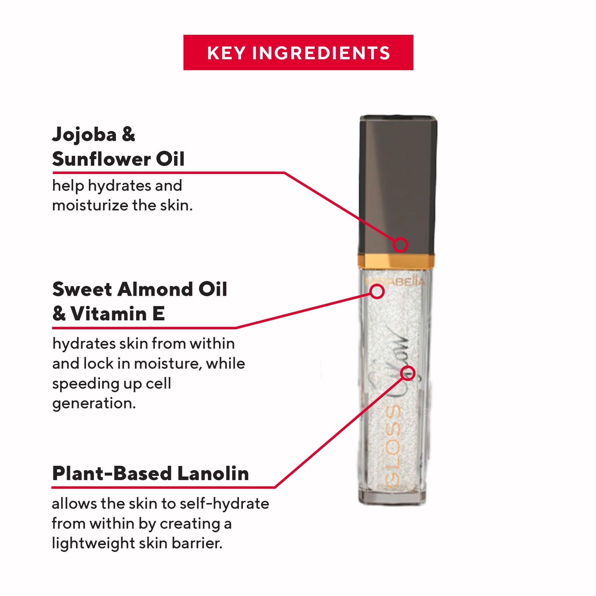 Ga-de Kristall Lights Lipgloss Mit Integrierter Lampe & Spiegel – Feuchtigkeitsspendend, Mit Lichtreflex-Perlen