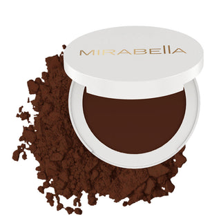 Mirabella Beauty Invincible For All Pure Press Foundation in Deep D14, deep espresso tone offering buildable coverage and makeup with skincare.