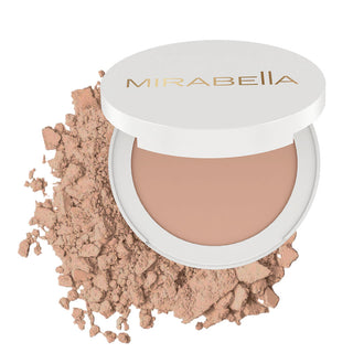 Mirabella Beauty Invincible For All Pure Press Foundation in Light L7, soft beige for light to medium tones with makeup with skincare benefits.