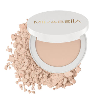 Mirabella Beauty Invincible For All Pure Press Foundation in Porcelain P2, light ivory tone offering buildable coverage and makeup with skincare benefits.