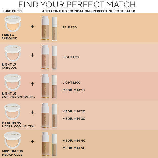 Invincible For All Pure Press Powder Mineral Foundation - Mirabella Beauty 4-in-1