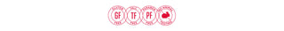 Image of Mirabella's "paraben-free, gluten-free, talc-free, and animal cruelty-free" circle logos in the brand's signature red on a white background. 