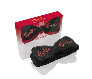 Close-up of Plush Bella Babe Headband: Showing its soft texture & stylish design, with the product box on a white background 