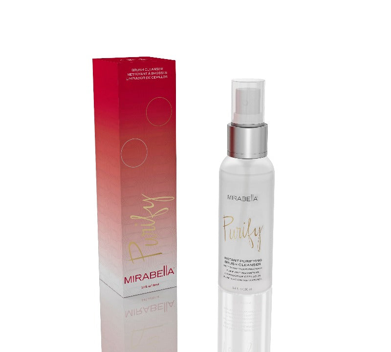 Mirabella Beauty Purify Instant Brush Cleanser - quick drying makeup brush cleaner for professional makeup brushes