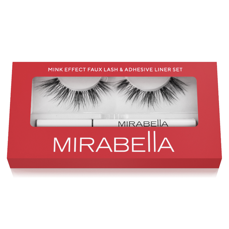 Mink Effect Faux Lash & Adhesive Liner Set - Mirabella Beauty