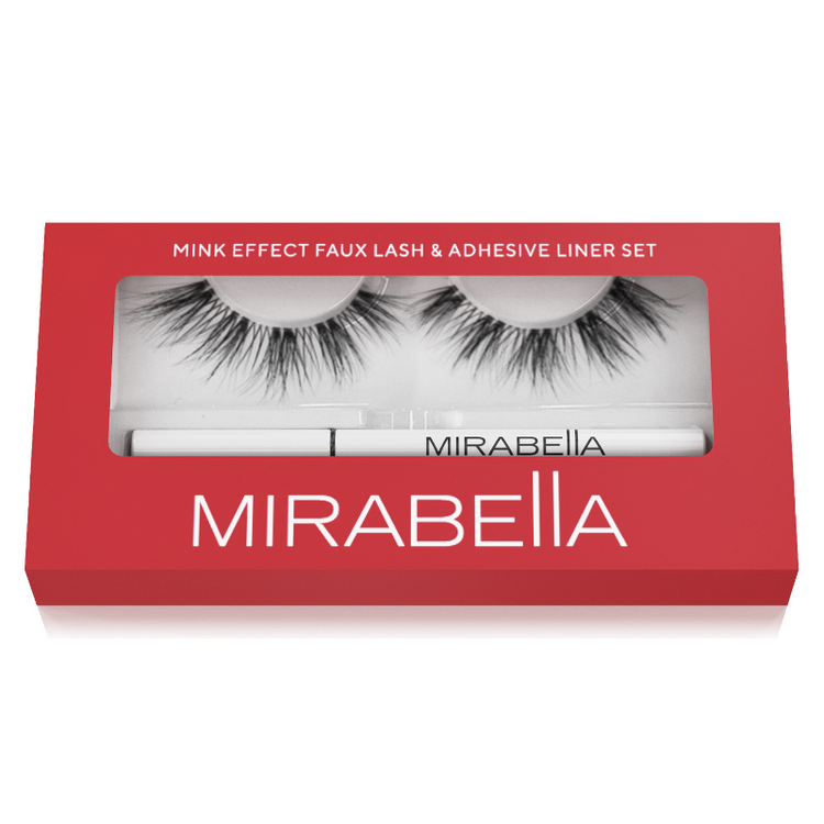 Mink Effect Faux Lash & Adhesive Liner Set - Mirabella Beauty