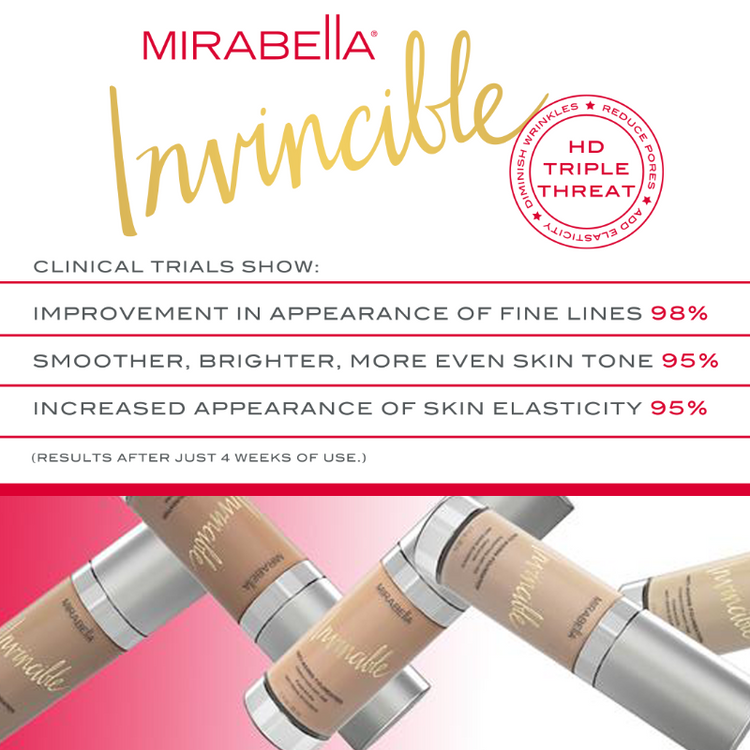 Mirabella Beauty - Invincible Anti Aging HD Foundation, gluten free and cruelty foundation for face