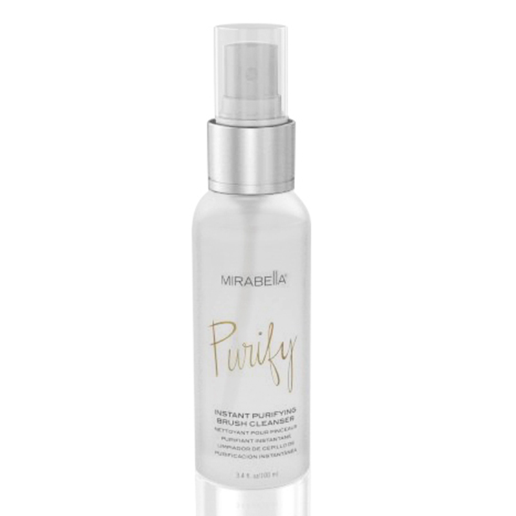 Mirabella Beauty Purify Instant Brush Cleanser - quick drying makeup brush cleaner for professional makeup brushes