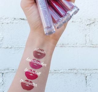 Mirabella Beauty Luxe Advanced Formula Matte Gloss - Shade Swatches