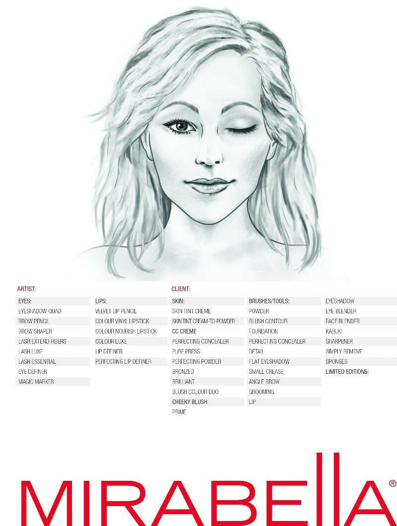 Face Chart -  Pack of 50 - Mirabella Beauty